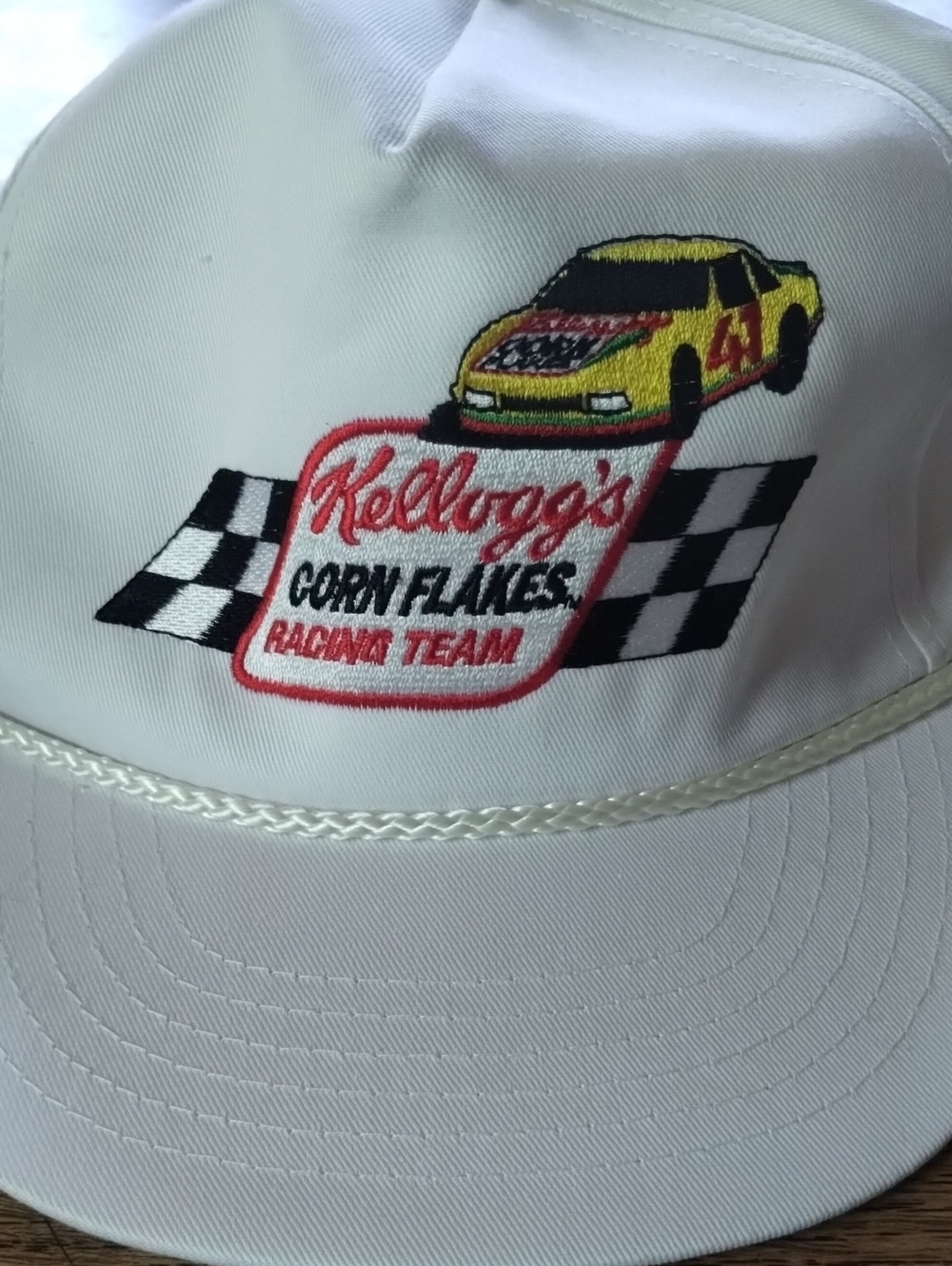 Mens Vintage White Racing Team Cap